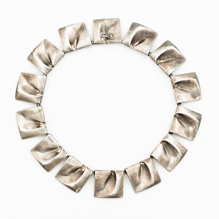Björn Weckström, A necklace "Galactic Peaks", sterling silver, for Lapponia Finland 1975.