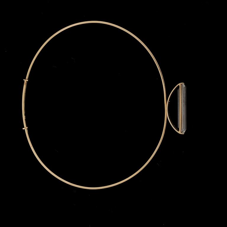 ARMRING, 18k guld med bergkristall, Sverige, 1969. Vikt 7g.