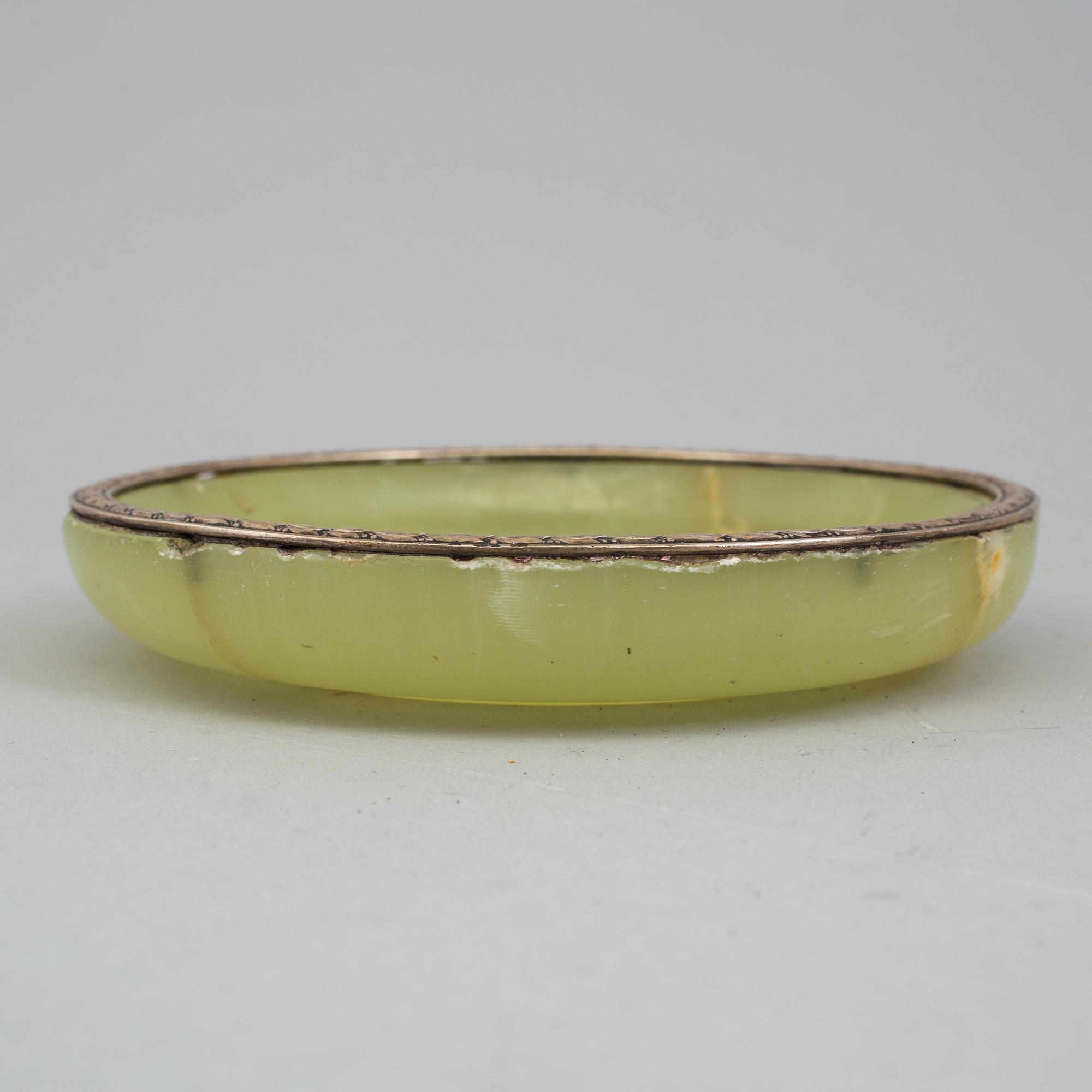 A silver and onyx ashtray by WA Bolin, unclear dating.