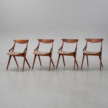 Arne Hovmand-Olsen, a set of four '71' chairs from Mogens Kold.