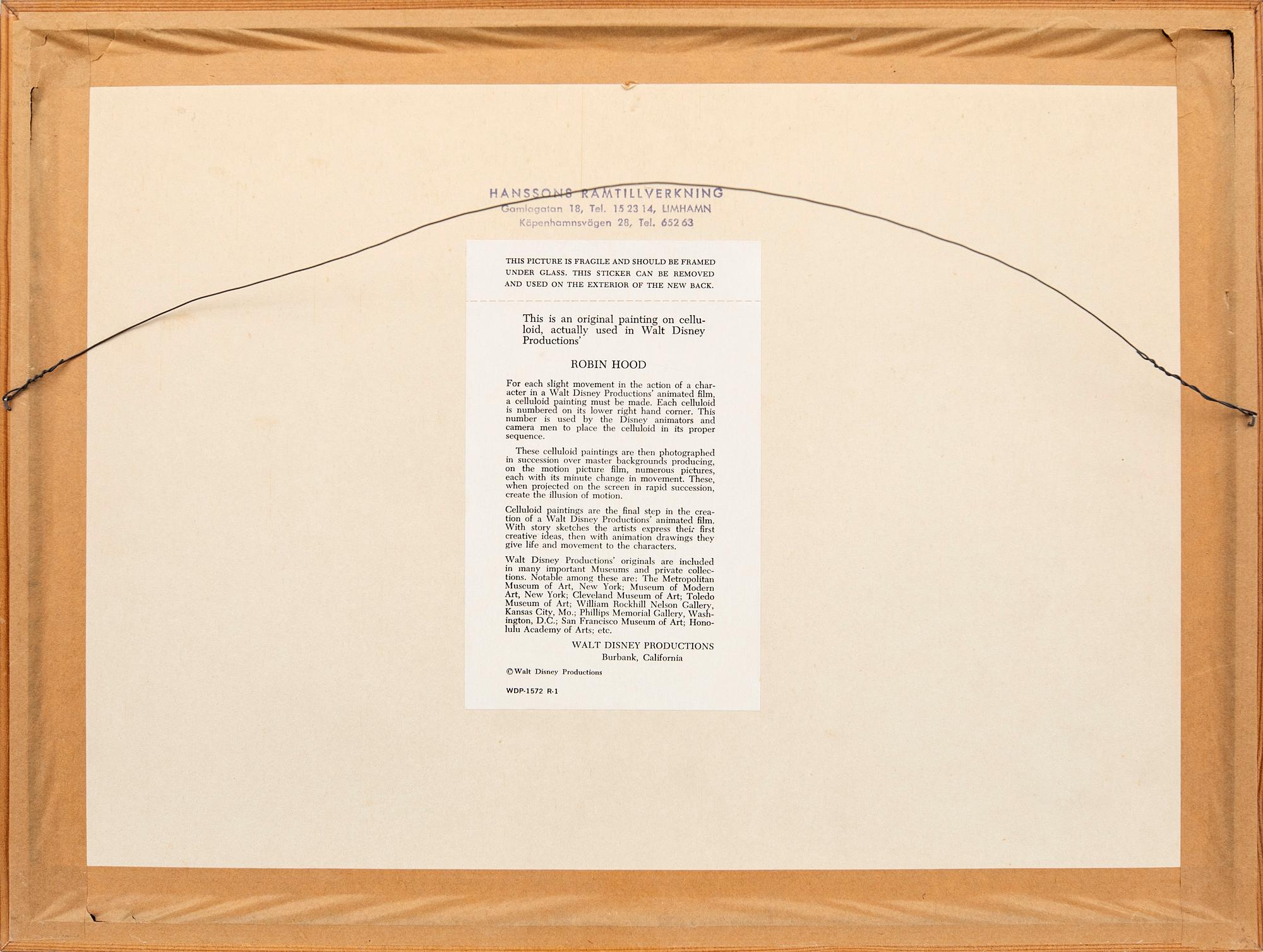 Filmcell från filmen "Robin Hood", Walt Disney.