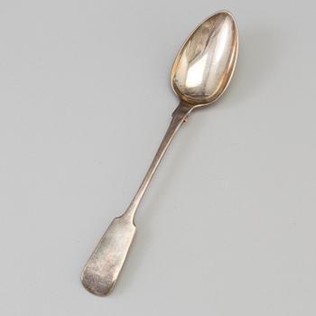 A Victorian silver serving spoon from London, 1847.