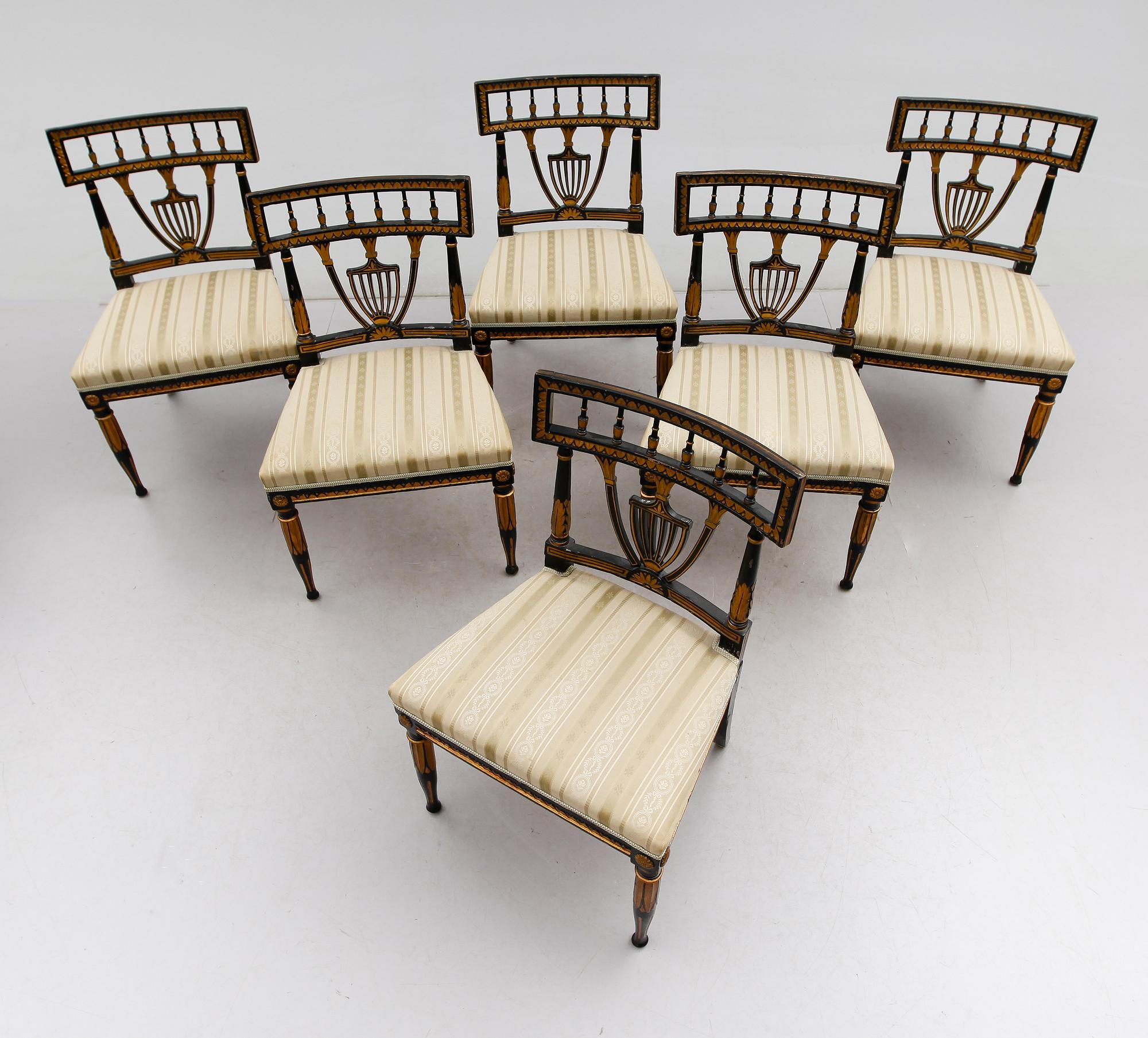 STOLAR, 6 st, sengustavianska, omkring år 1800.