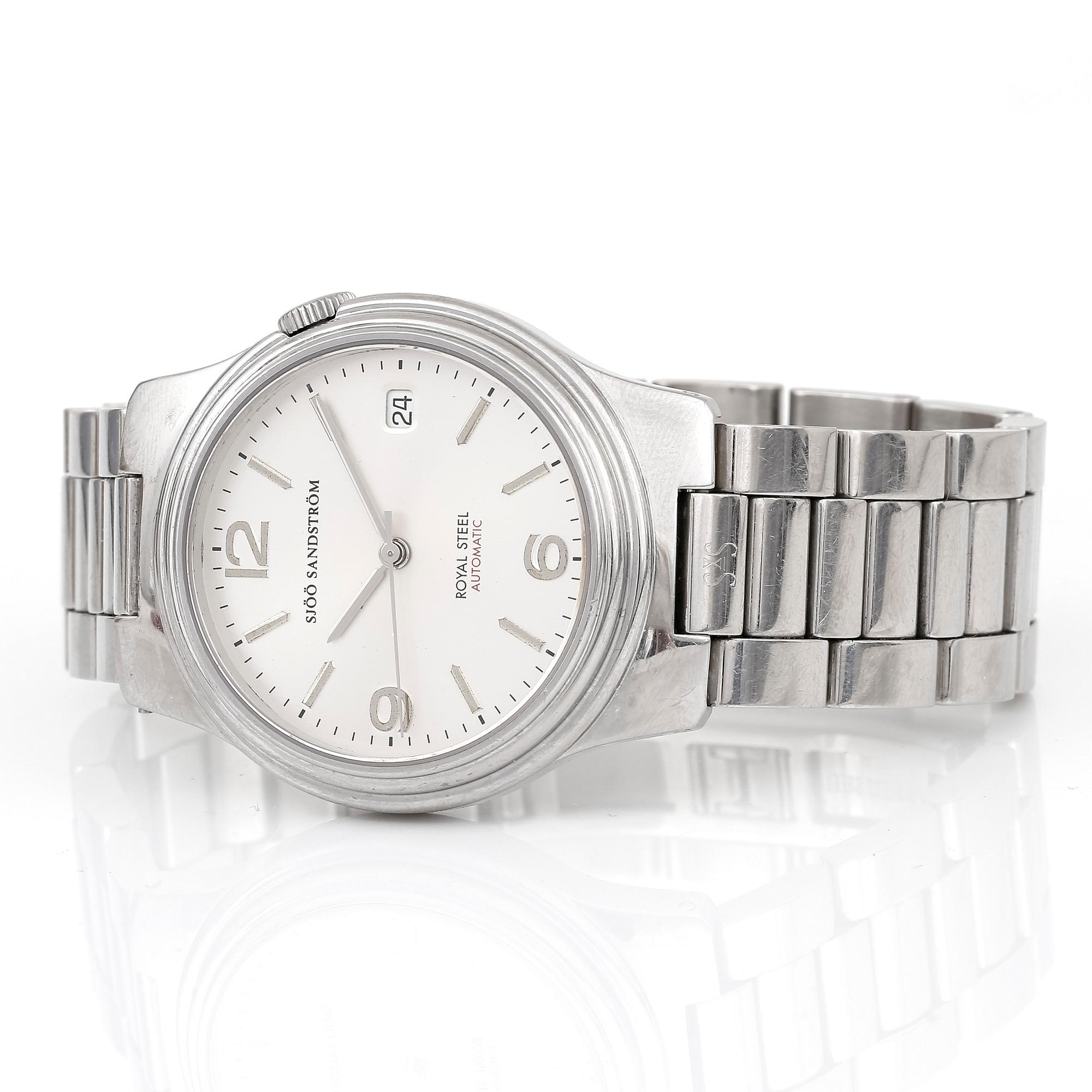 ARMBANDSUR, stål, Sjöö Sandström, Royal Steel, automatic.