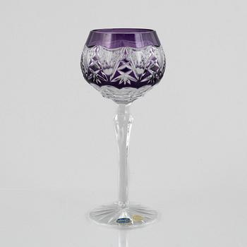 Wine glasses, 12 pcs, Bohemian style, second half of the 20th century.