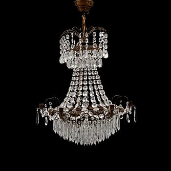 LJUSKRONA, empirestil, 1900-talets mitt. Höjd ca 65 cm.