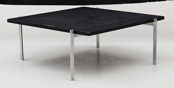 A Poul Kjaerholm 'PK-61' steel and slate sofa table, E Kold Christensen, Denmark, maker's mark in the steel.