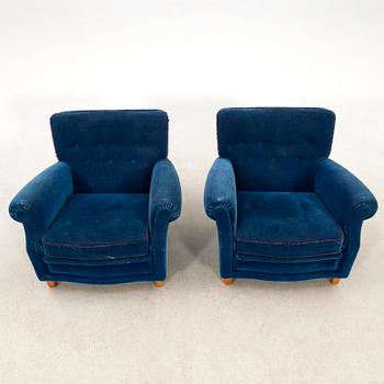 Armchairs, a pair, "Helsingborg" by DUX, 1950s.