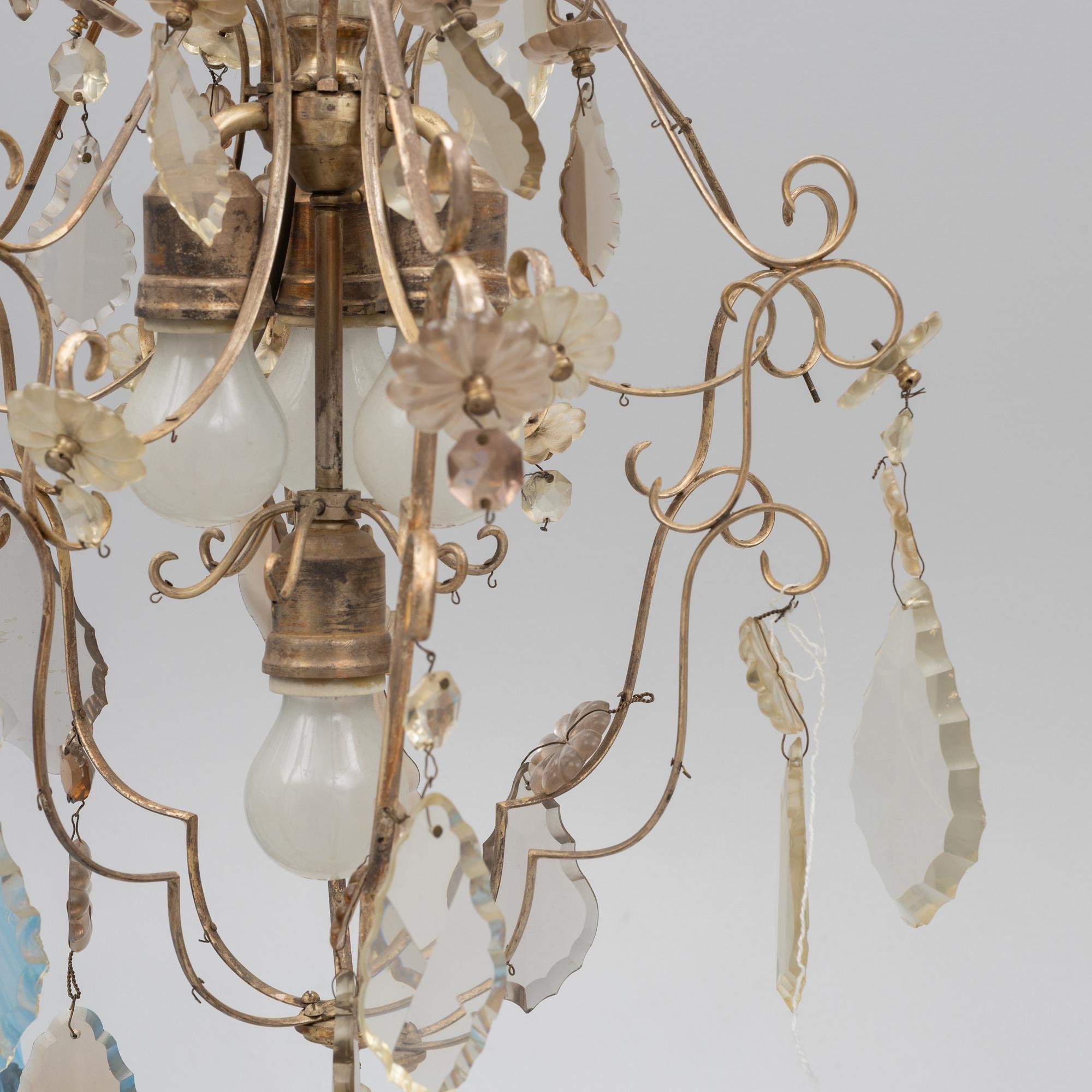 A Rococo style chandelier, first half of the 20th Century.