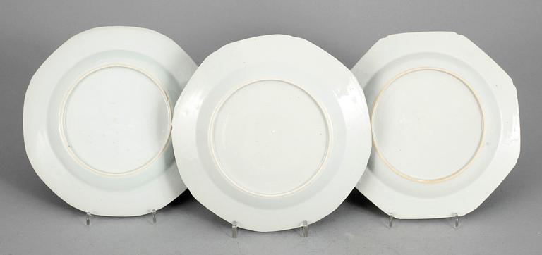 TALLRIKAR, 10 st, porslin, Qianlong resp Jiaqing, Kina 1700-1800-tal.