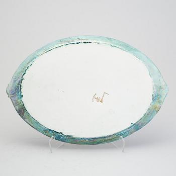 A tray and a bowl by Josef Ekberg for Gustavsberg, 1931 and probably 1937.