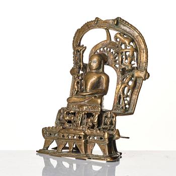 A Jain copper alloy shrine, India, 14th-17th century.