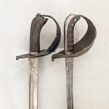 Two fencing sabres, Swedish, 19th century.