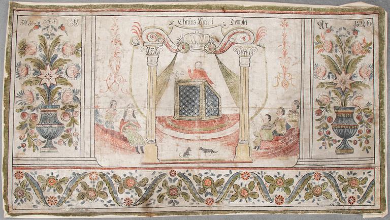 A swedish folk art painting, dated 1826.