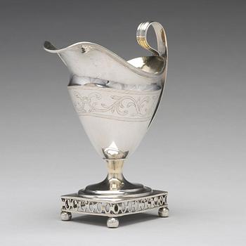 A Swedish 18th century parcel-gilt silver cream-jug, mark of Johan Henrik Frodell, Stockholm 1797.