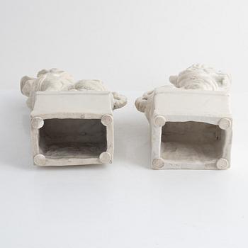 A pair of Chinese porcelain Qilins/ censers, 20th century.