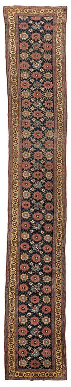 A runner, antique, Sauj Bulag, mid to late 19th century, ca 640 x 98-111 cm.