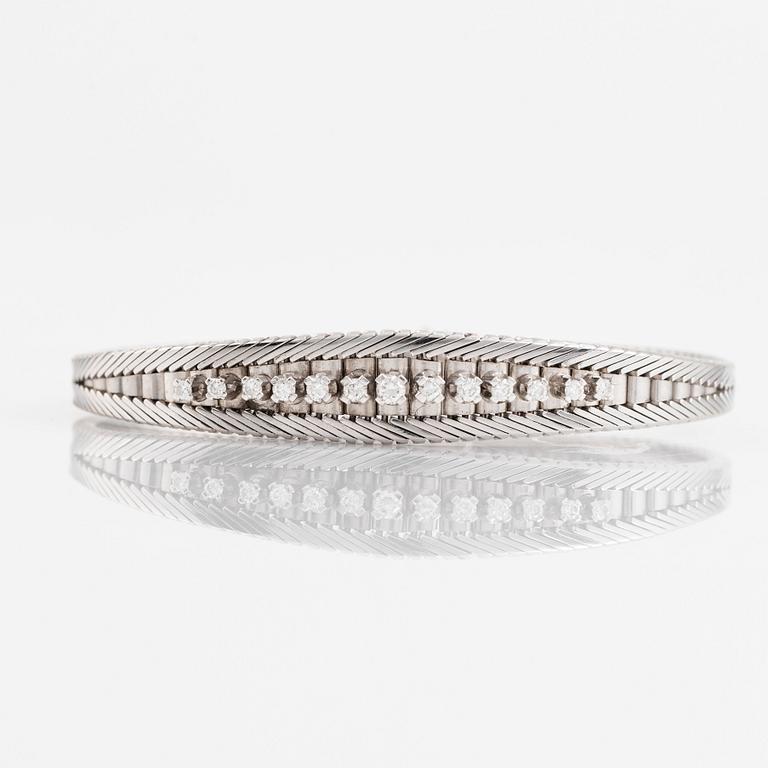 White gold and brilliant cut diamond bracelet.