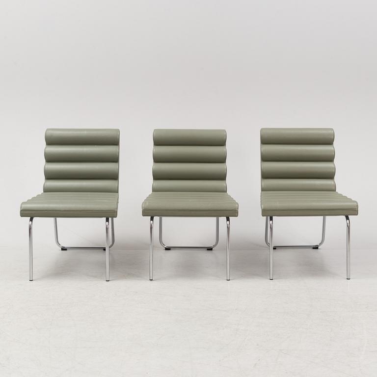 Gunilla Allard, a set of three 'Chicago' leather upholstered easy chairs, Lammhults, dated 2001.