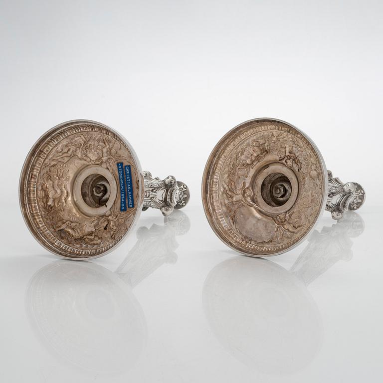 Christian Hammer, kandelabrar, ett par, silver, Stockholm 1854-1863.