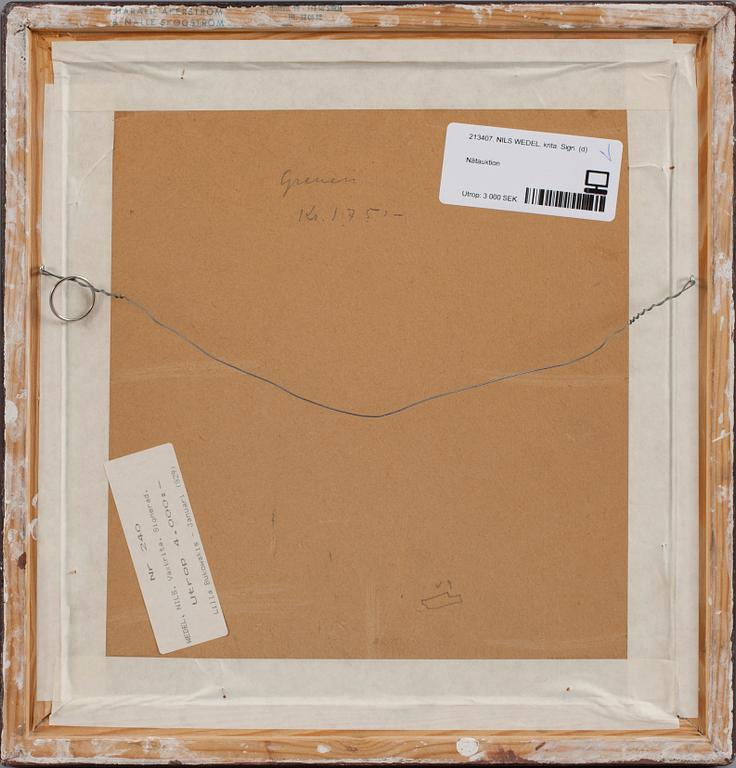 NILS WEDEL, krita. Sign.