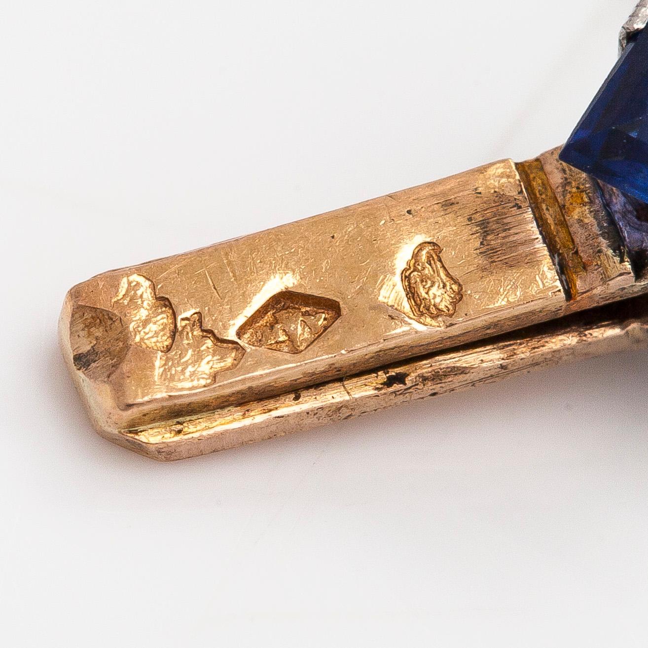 Armband, art decó, platina/18K guld, safirer och 
gammalslipade diamanter, Frankrike.