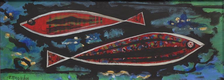 ESAIAS THORÉN, olja på pannå, signerad.