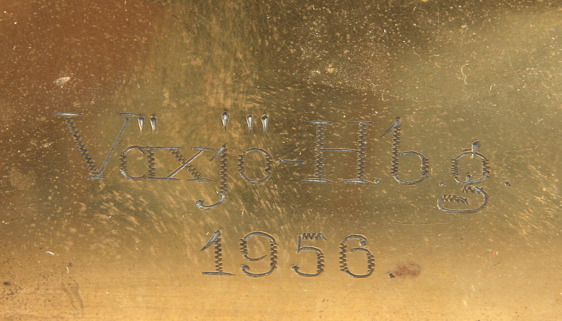 LJUSSTAKAR, ett par, art decó, Carl Einar Borgström, Ystad Metall, 1900-talets mitt.