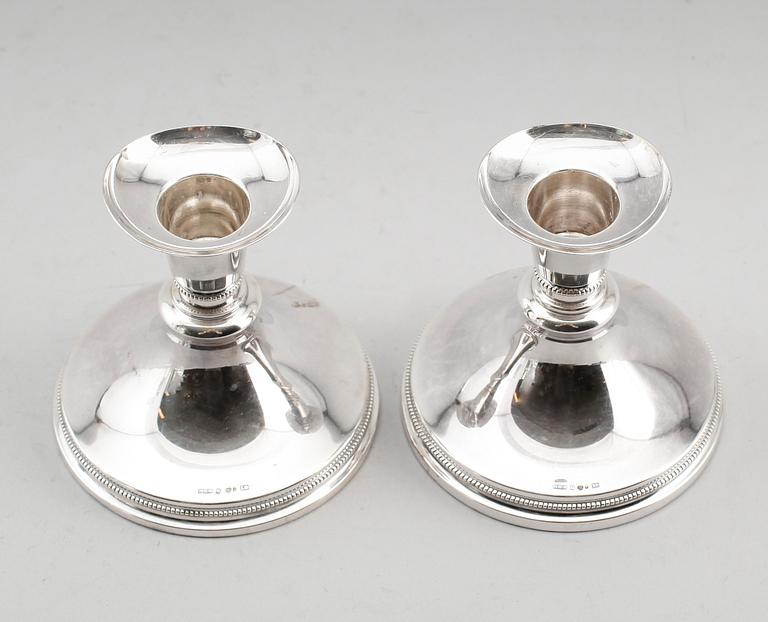 LJUSSTAKAR, 1 par, silver, MGAB, Uppsala 1960-tal.