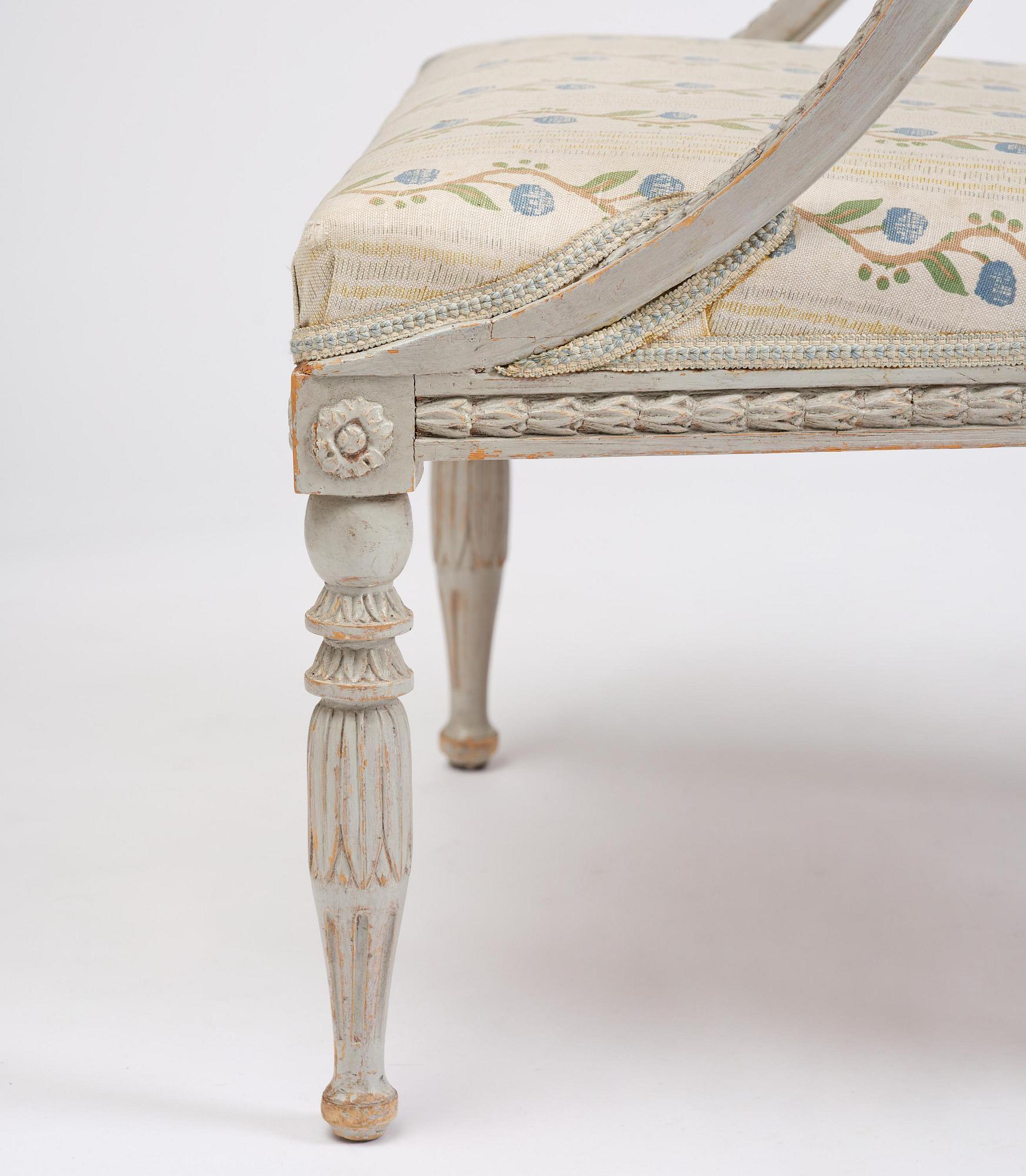 A pair of Late Gustavian style armchairs early 19th century.