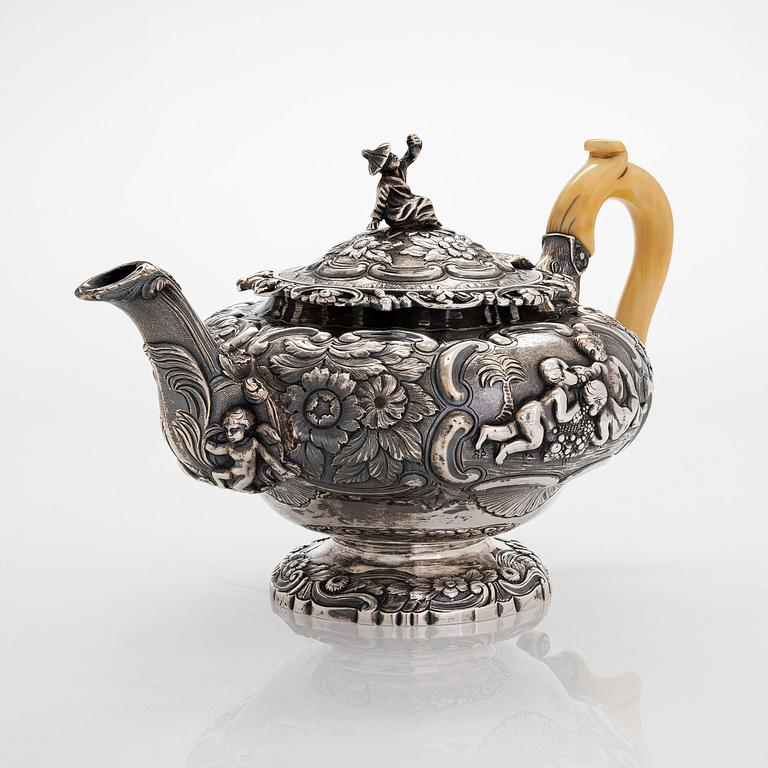 Joseph Angell, te- och kaffeservis, sterlingsilver, 7 delar, London 1817-1823.