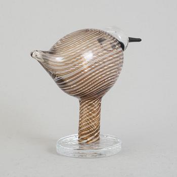 OIVA TOIKKA, figurin, glas, "Tylli"/"Ringed plover", Nuutajärvi Iittala, Finland.