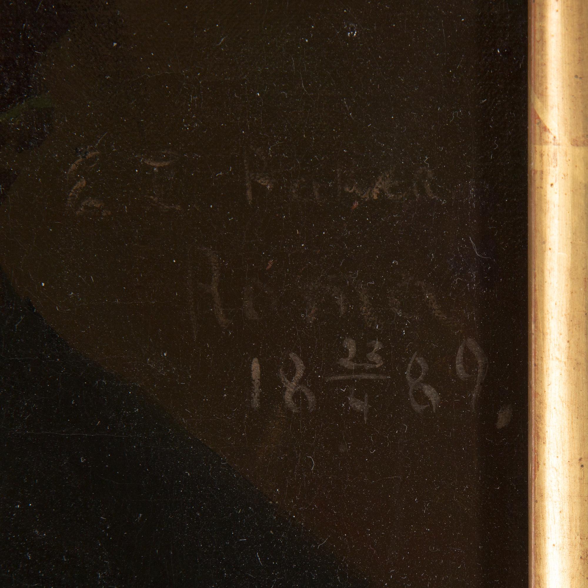 ELISHA TAYLOR BAKER, oil on canvas. Signed and dated Roma 23/4 1889.