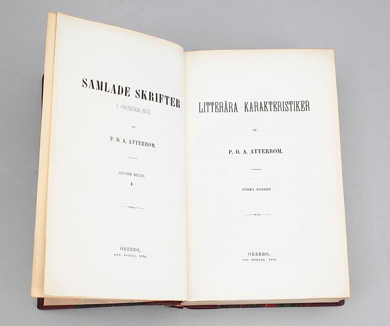 BÖCKER, vol I-XII, "Samlade skrifter i obunden stil" av PDA Atterbom, Örebro 1854-70.