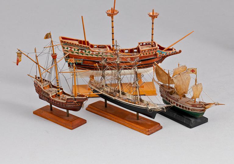 FATYGSMODELLER, 5 st, trä, 1900-talets mitt.