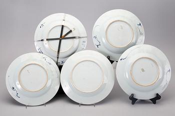 Tallrikar 10 st olika Kina Qianlong (1736-95) porslin.