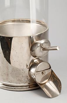 KAFFEBEHÅLLARE, glas och metall, 1900-talets första hälft.