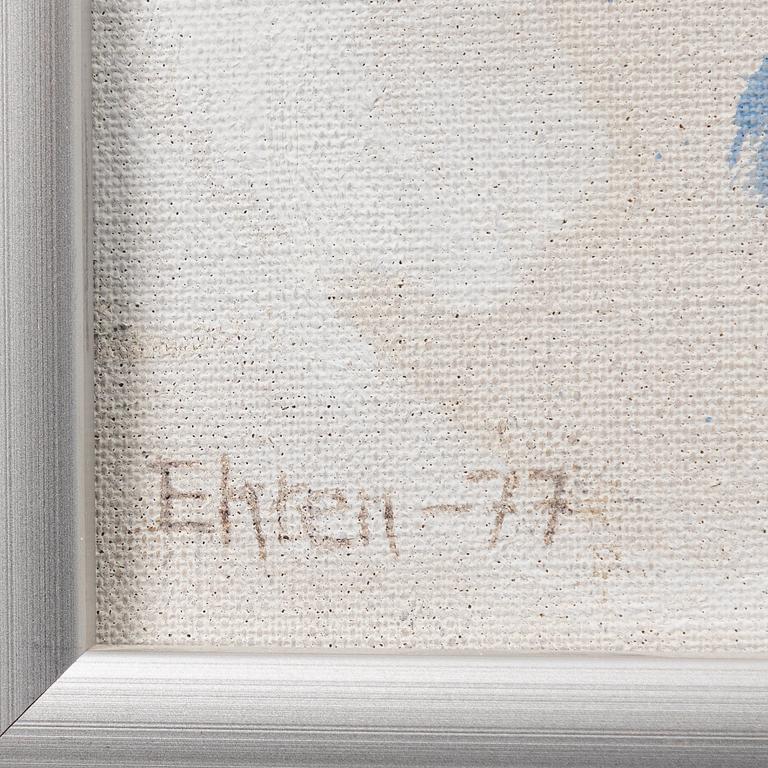 Svenolov Ehrén, Winter scene with a timber shed.