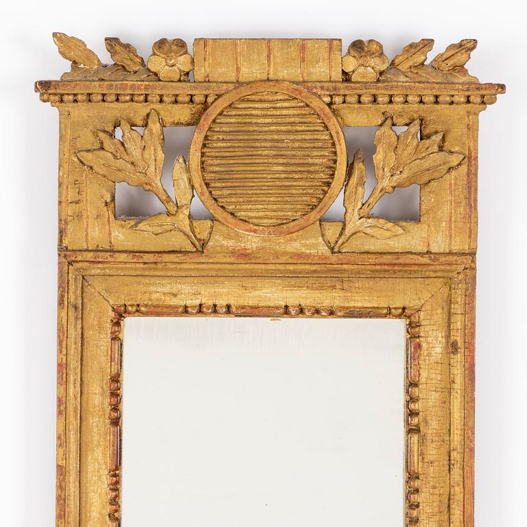 A Gustavian mirror, circa 1800.