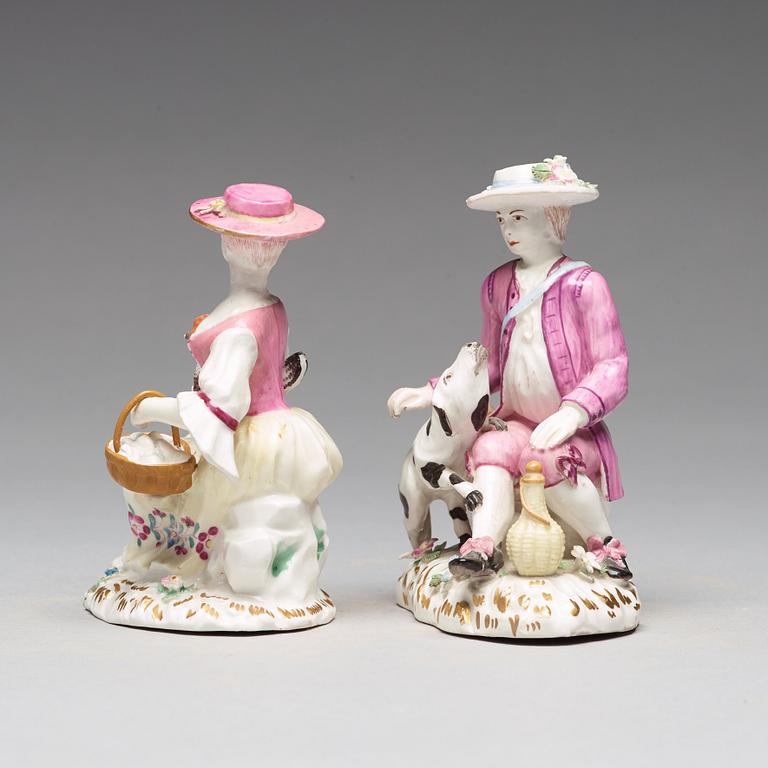 Two Swedish Marieberg soft paste figurines, 18th Century.