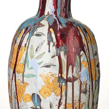 Eva Bengtsson, a stoneware floor vase "Blomstra", own studio, Frillesås, 2016.