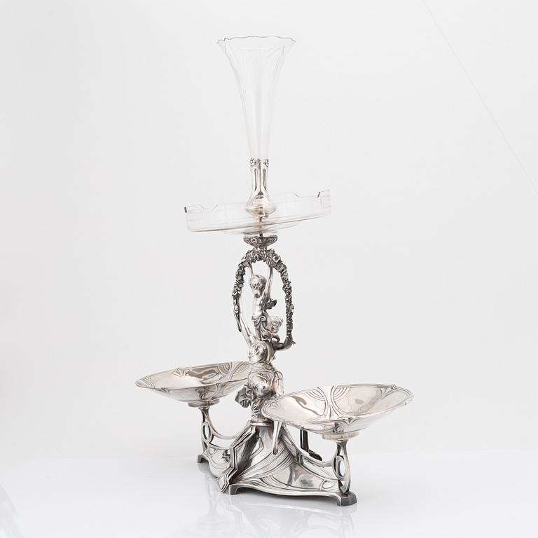 Bordsuppsats, vitmetall, jugend, möjligen WMF.