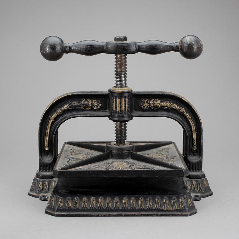 VÄXTPRESS, gjutjärn, omkring 1900.