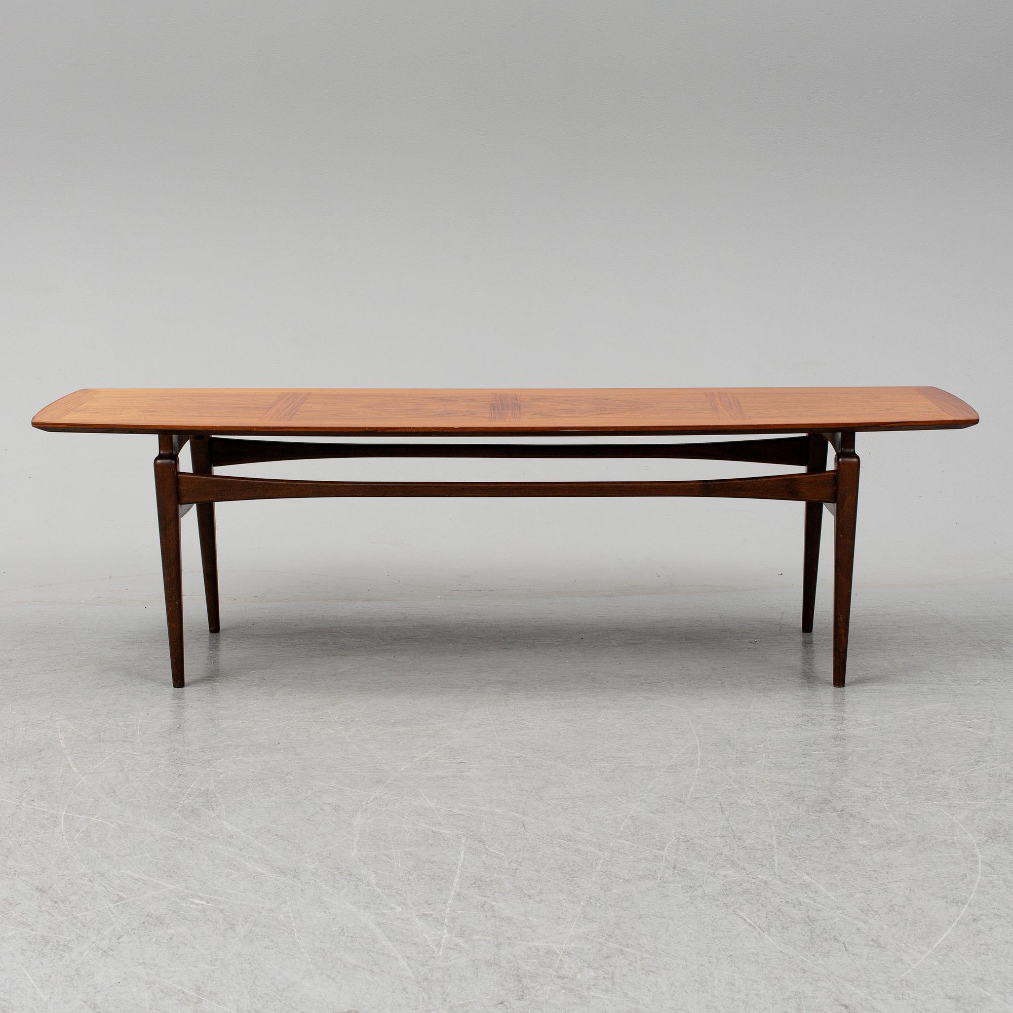 A 1950s teak coffee table by Eric Johansson, Abrahamssons Möbelfabrik AB (ABRA), Sweden.