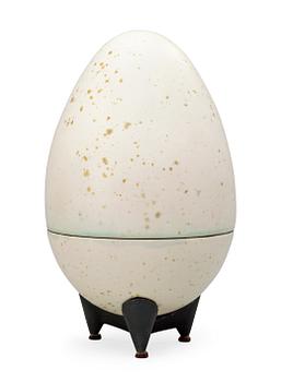 A Hans Hedberg faience egg, Biot, France.