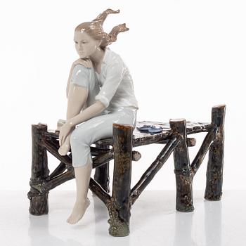 Ernest Massuet, figurine, "Sunset at the Pier", Lladró, Spain.