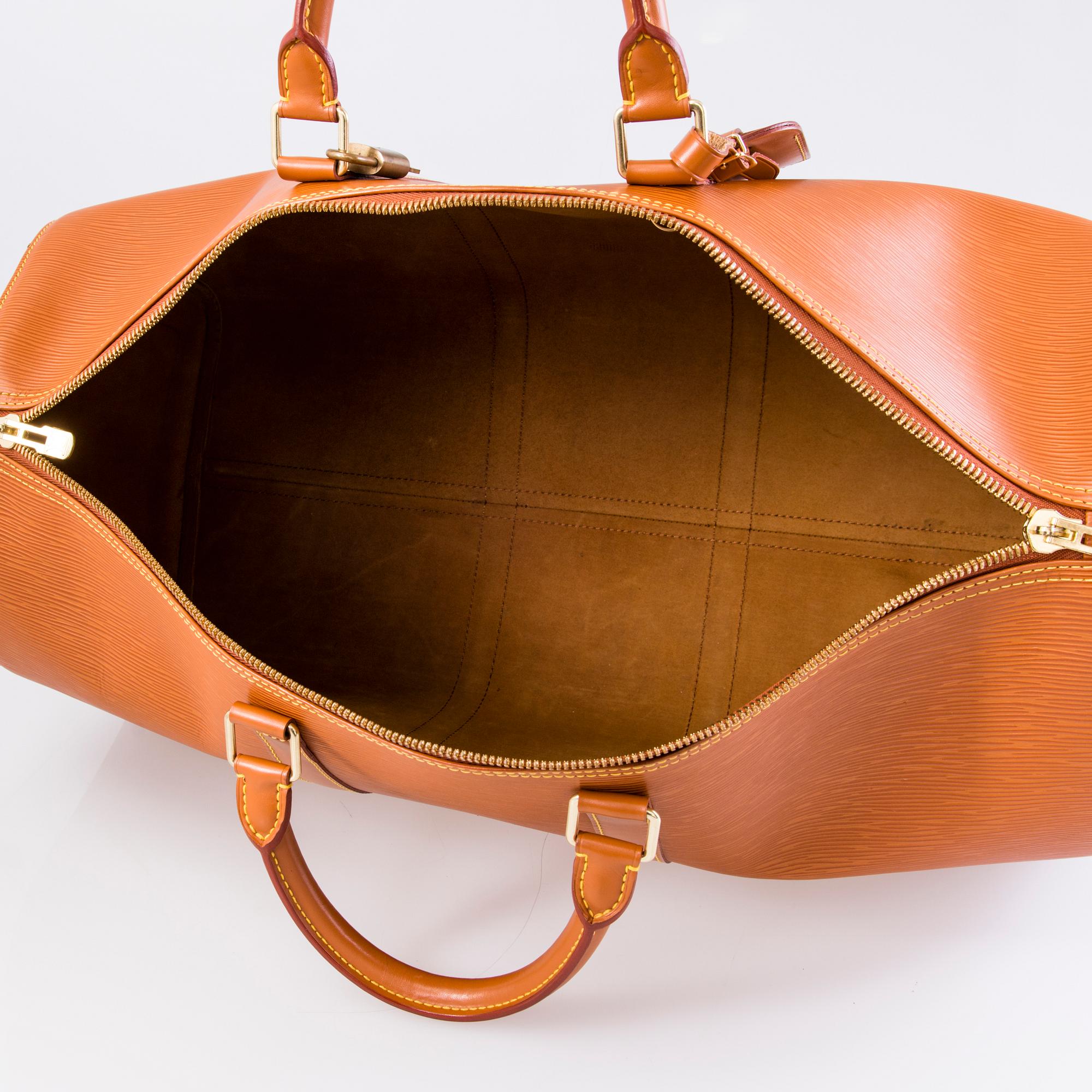 LOUIS VUITTON CIPANGO GOLD KEEPALL 50 EPI TRAVEL BAG.