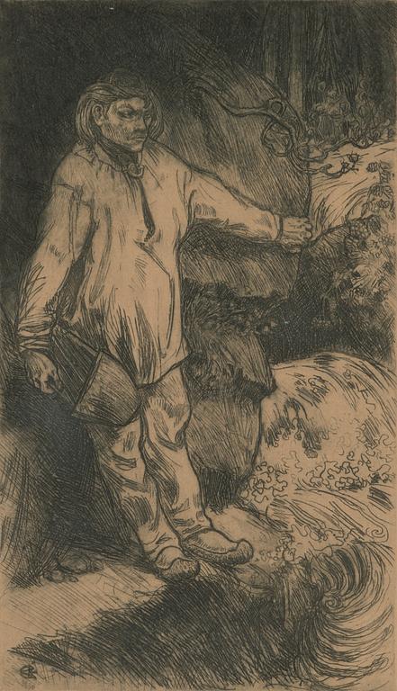 Akseli Gallen-Kallela, "Koskenkuulija".