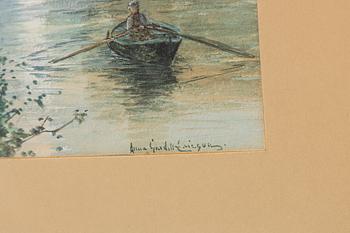 Anna Gardell-Ericson, Rowboat in moonlight.