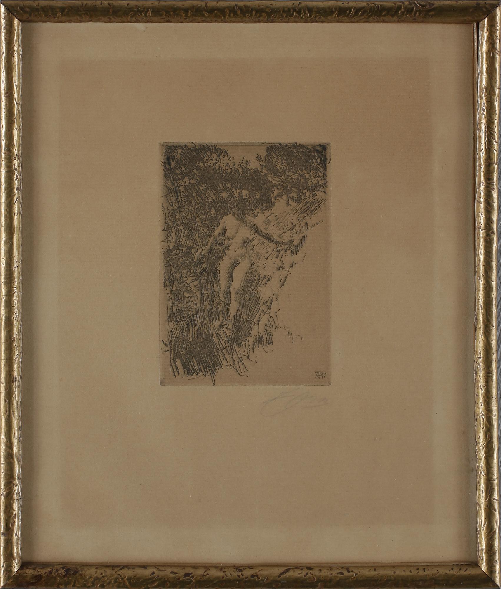 ANDERS ZORN, etsning, utförd 1911, signerad med blyerts.